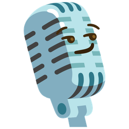 smirking face and studio microphone