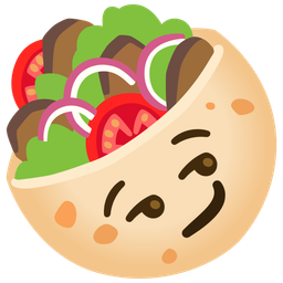 smirking face and stuffed flatbread