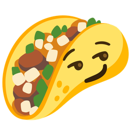 smirking face and taco