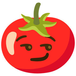 smirking face and tomato