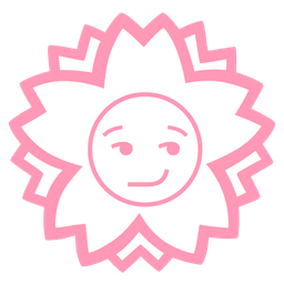 smirking face and white flower