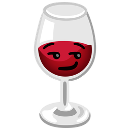 smirking face and wine glass