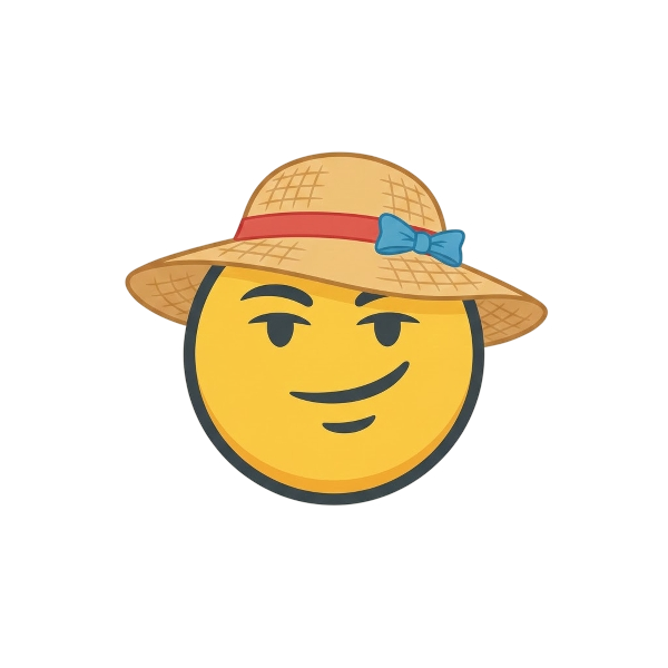 Smirking face and Woman’s hat