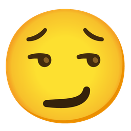 smirking face and worried face