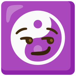 smirking face and yin yang