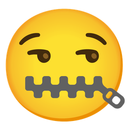 smirking face and zipper-mouth face