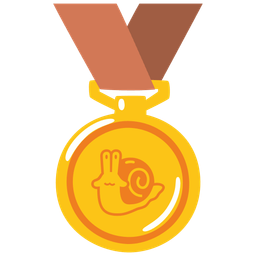 snail and 1st place medal