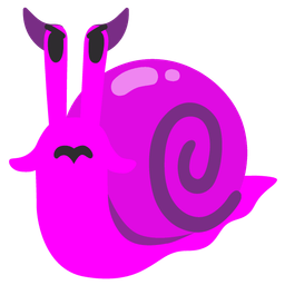 snail and angry face with horns