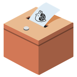 snail and ballot box with ballot