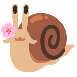 snail and cherry blossom