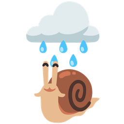 snail and cloud with rain