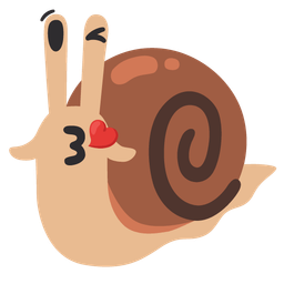 Snail and Face blowing a kiss