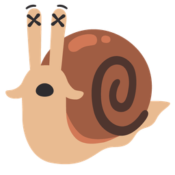 snail and face with crossed-out eyes