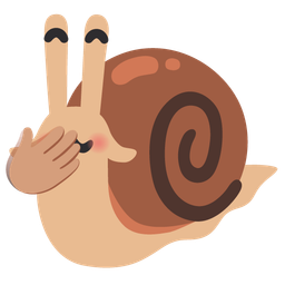 snail and face with hand over mouth