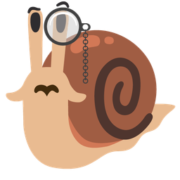 snail and face with monocle