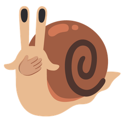 snail and face with open eyes and hand over mouth