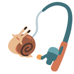 snail and fishing pole