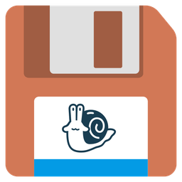 snail and floppy disk