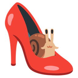 snail and high-heeled shoe