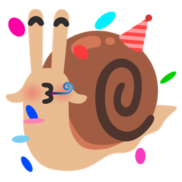 snail and partying face