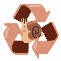 snail and recycling symbol