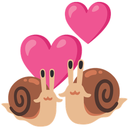 snail and revolving hearts