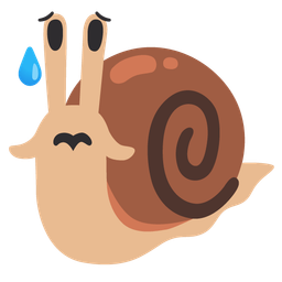 snail and sad but relieved face