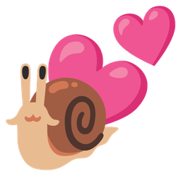 snail and two hearts
