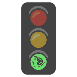 snail and vertical traffic light