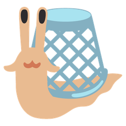 snail and wastebasket