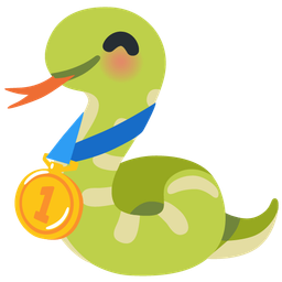 snake and 1st place medal