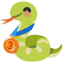 snake and 3rd place medal