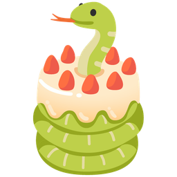 snake and birthday cake