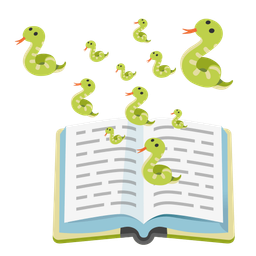 snake and books