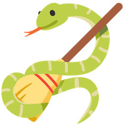 snake and broom