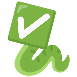 snake and check mark button