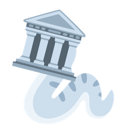 snake and classical building