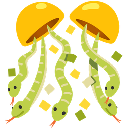 snake and confetti ball