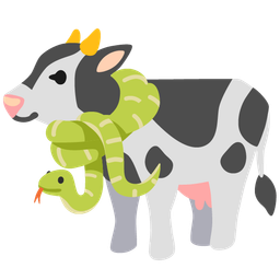 snake and cow face