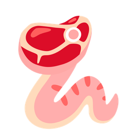 snake and cut of meat