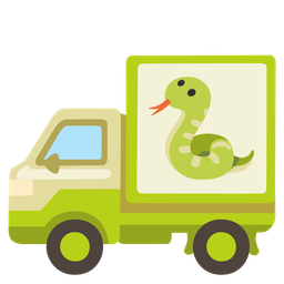snake and delivery truck