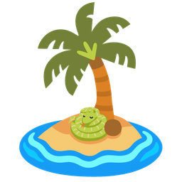 snake and desert island