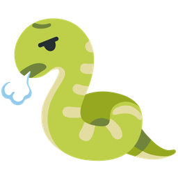 snake and face exhaling