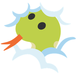 snake and face in clouds