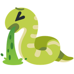 snake and face vomiting