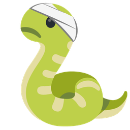snake and face with head-bandage