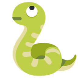 snake and face with rolling eyes