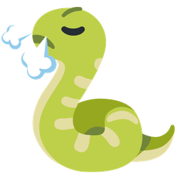 snake and face with steam from nose