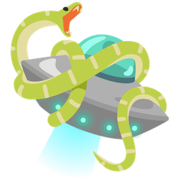 snake and flying saucer