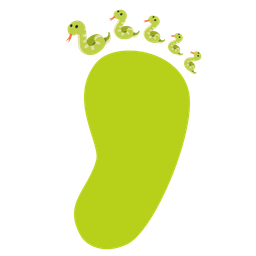 snake and footprints